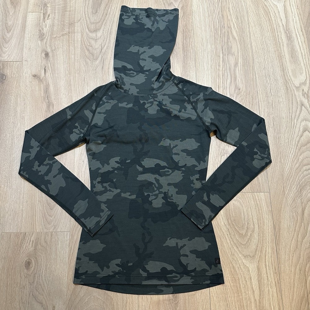 NWOT Ridge Merino Women's Aspect Midweight Merino Wool High Neck Top Sz XS Camo